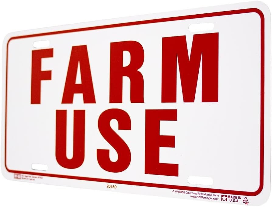 Weather-Resistant Farm Use ID Tag – 6×12 Aluminum Sign in Red/White