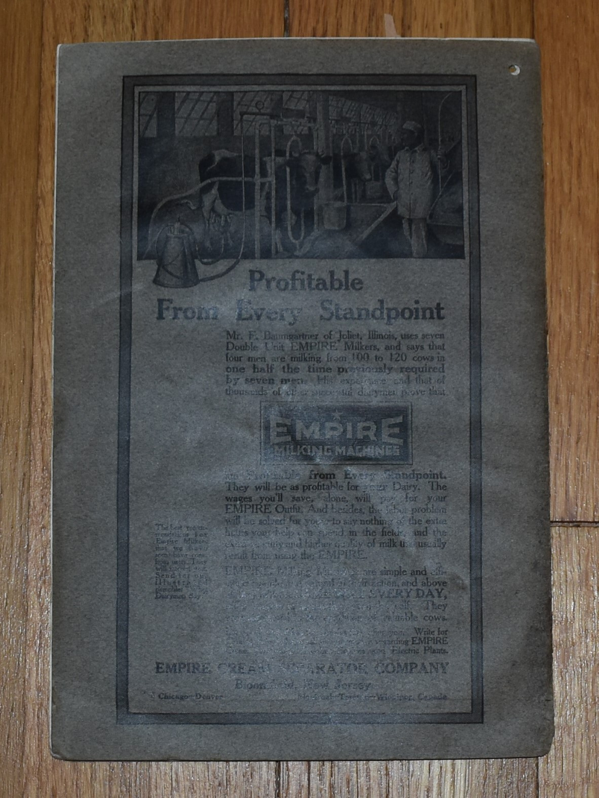 Vintage Empire Cream Seperator Company Price List Parts and Sundries Catalog