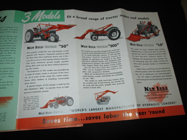 New Idea Portable Elevator & Horn Hydraulic Loaders Brochures