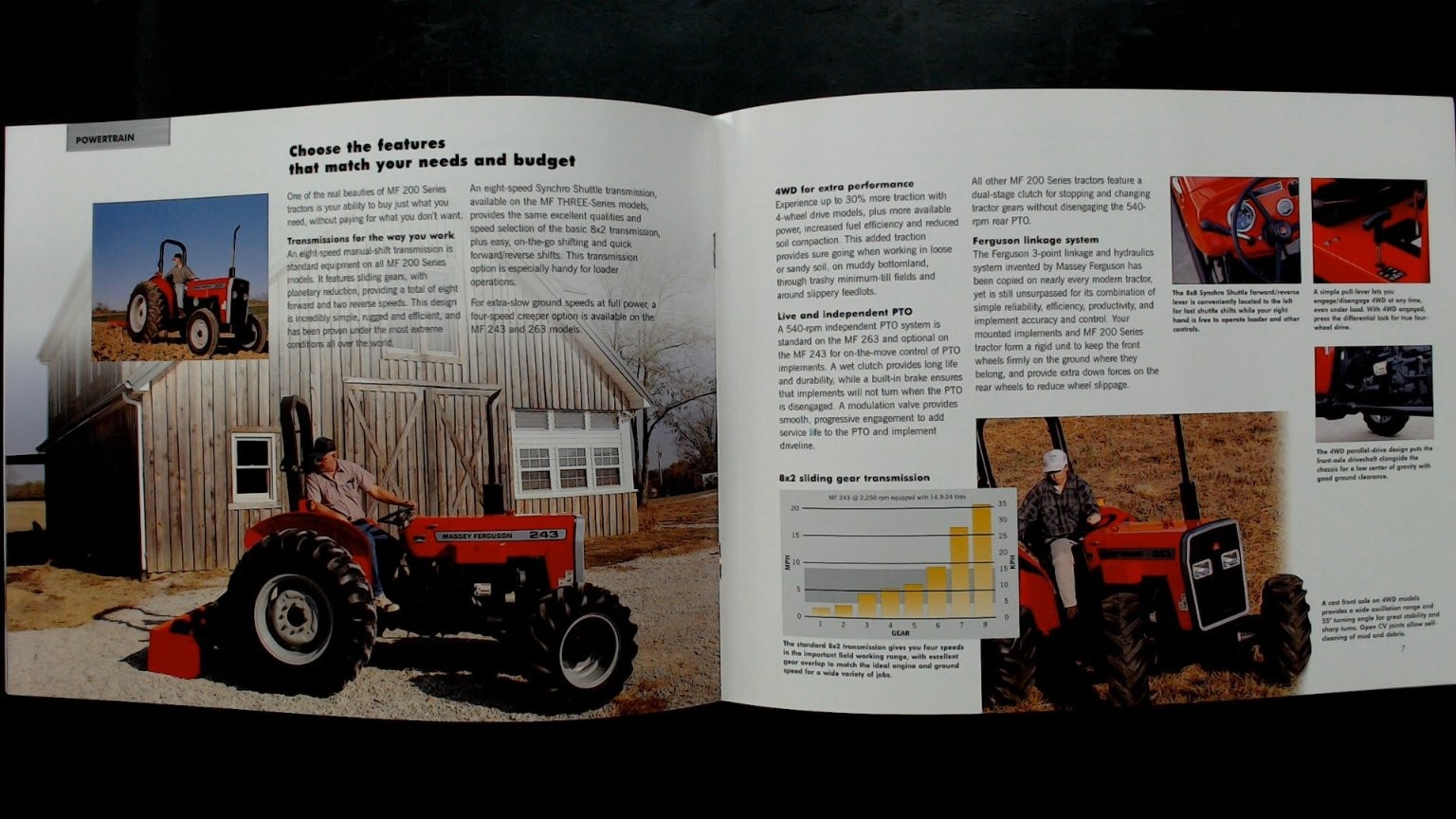 Massey Ferguson MF 200 Series Agricultural Brochure Vintage Tractor 1980s