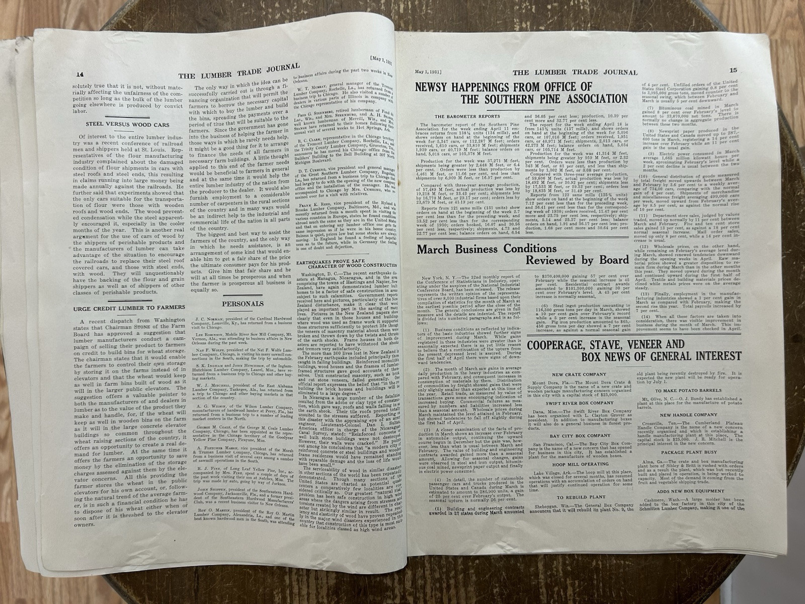 Vintage 1931 THE LUMBER TRADE JOURNAL New Orleans Logging Sawmill Industry
