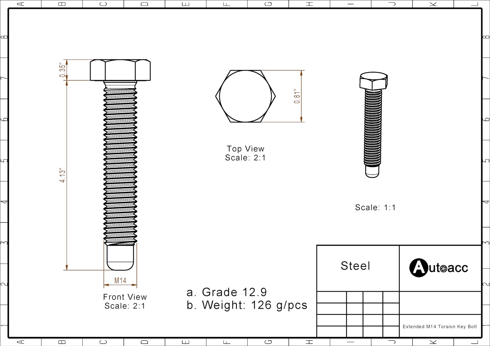 Extended Torsion Key Bolts, Longer Torsion Bar Adjuster Bolts Compatible with…