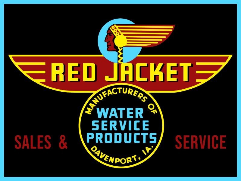 Red Jacket Water Service Products Davenport Iowa NEW Metal Sign:12×16 Ships Free