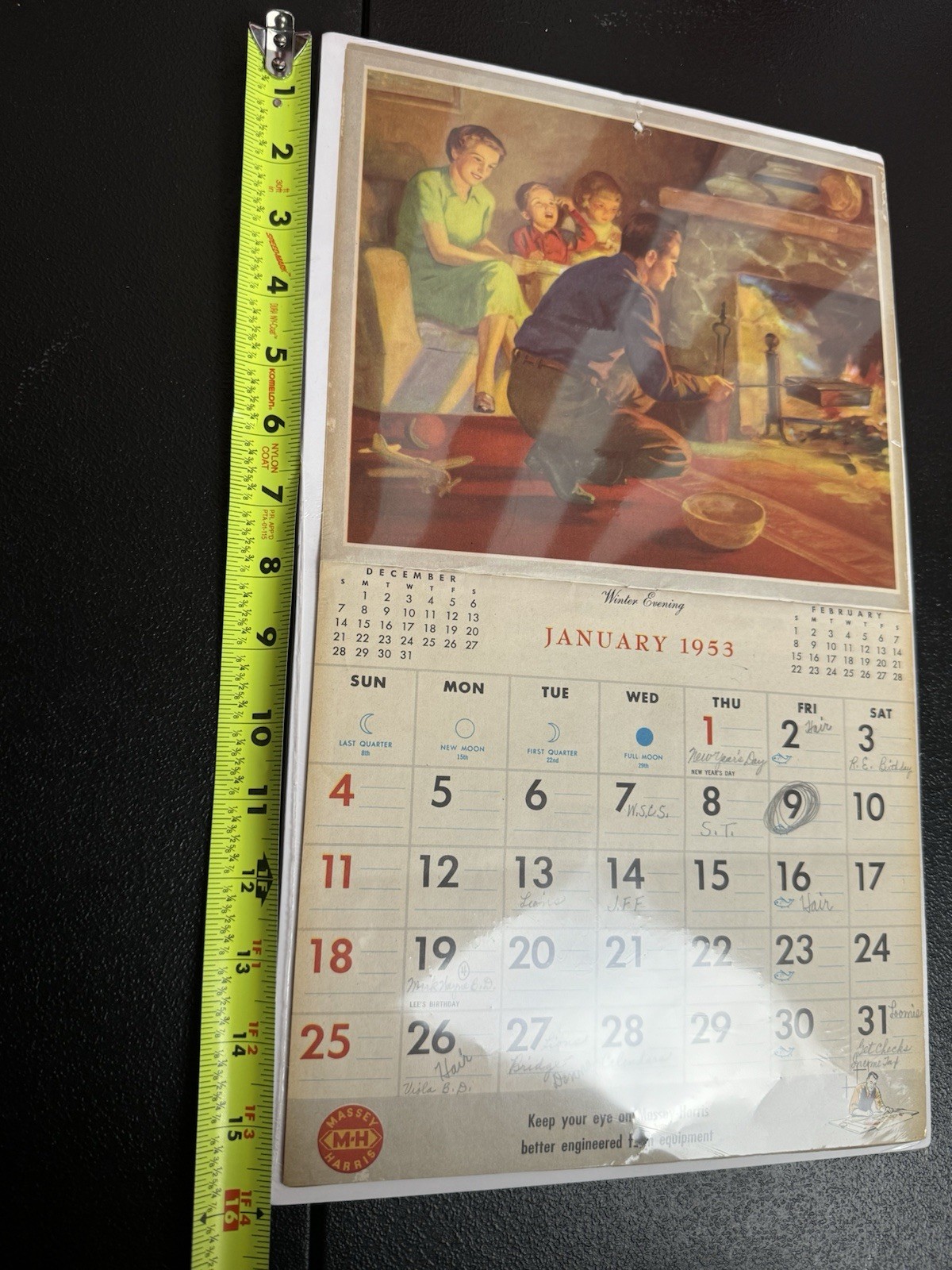 Vintage Lot Rare Massey Harris Vintage Farm Calendars- 1953 1955 1956- On Boards