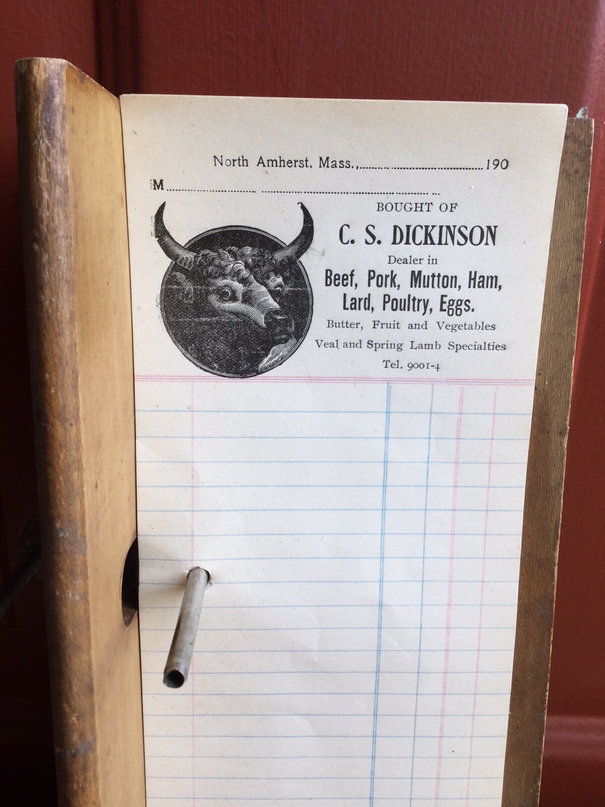 Antique 1900s NOS Bill Invoice Pad Agriculture Advertising C.S. DICKINSON Farm