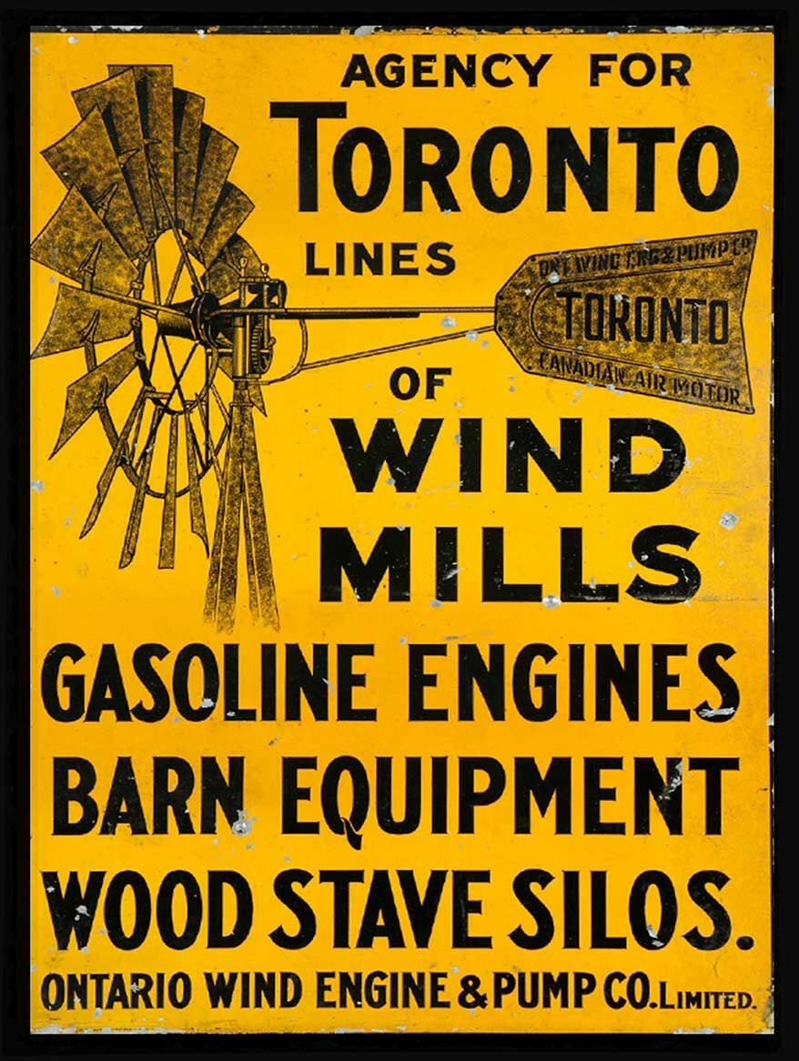 TORONTO LINES FARMING BARN SILOS 16&Prime; HEAVY DUTY USA MADE METAL ADVERTISING SIGN