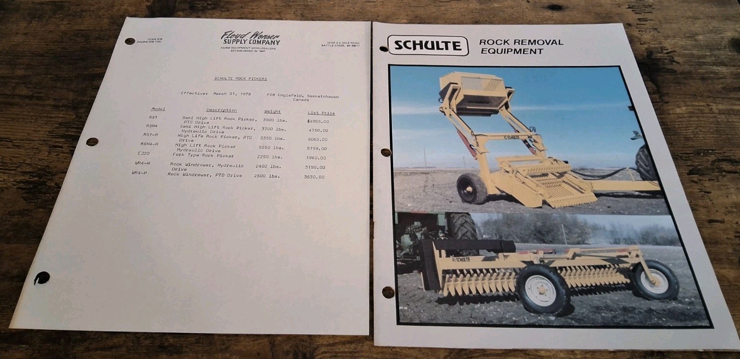 Schulte Rock Removal Equipment Brochure And Price List