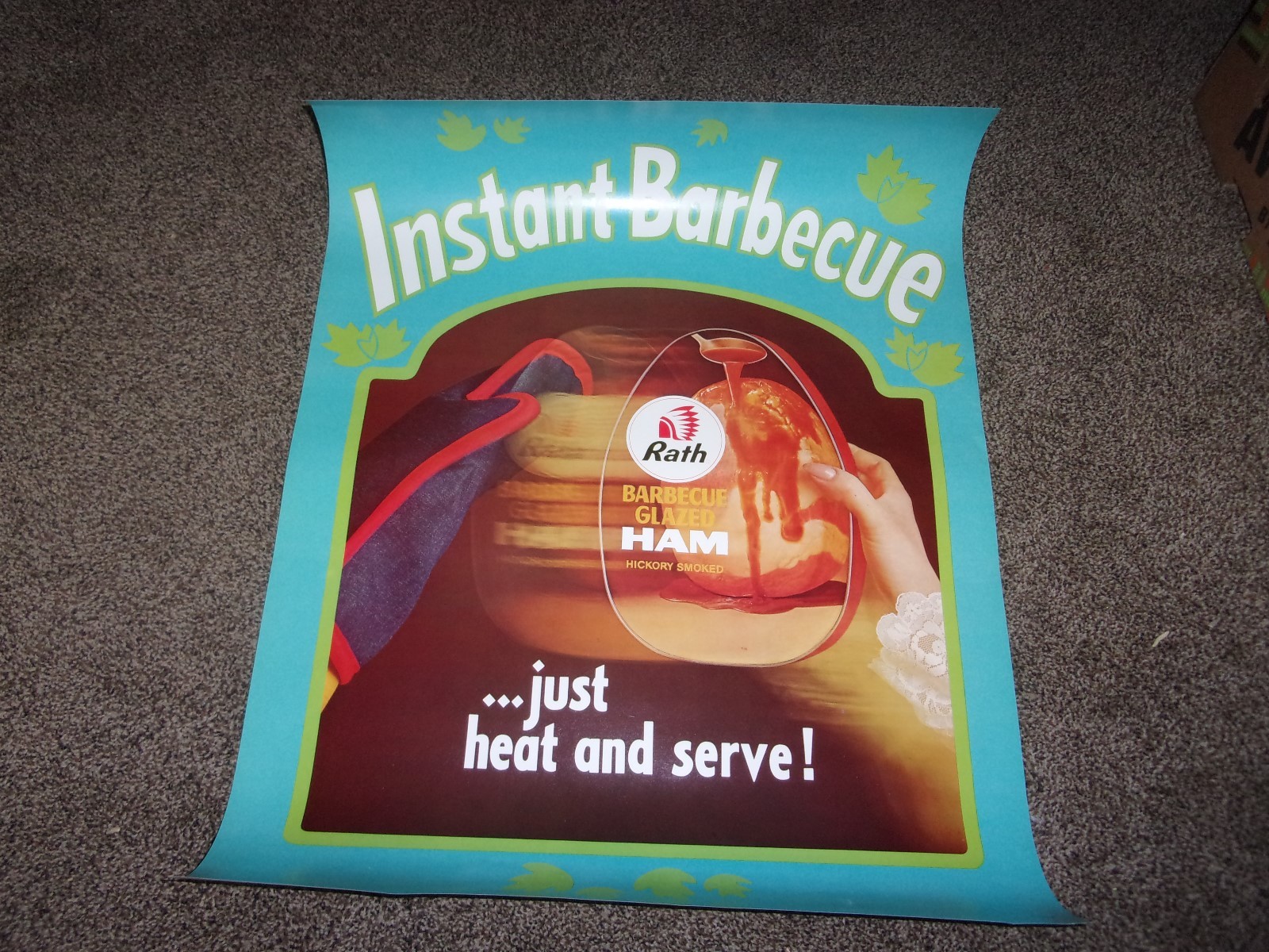 RATH PACKING COMPANY WATERLOO, IOWA 21&Prime;x 27&Prime; instant Barbecue poster **