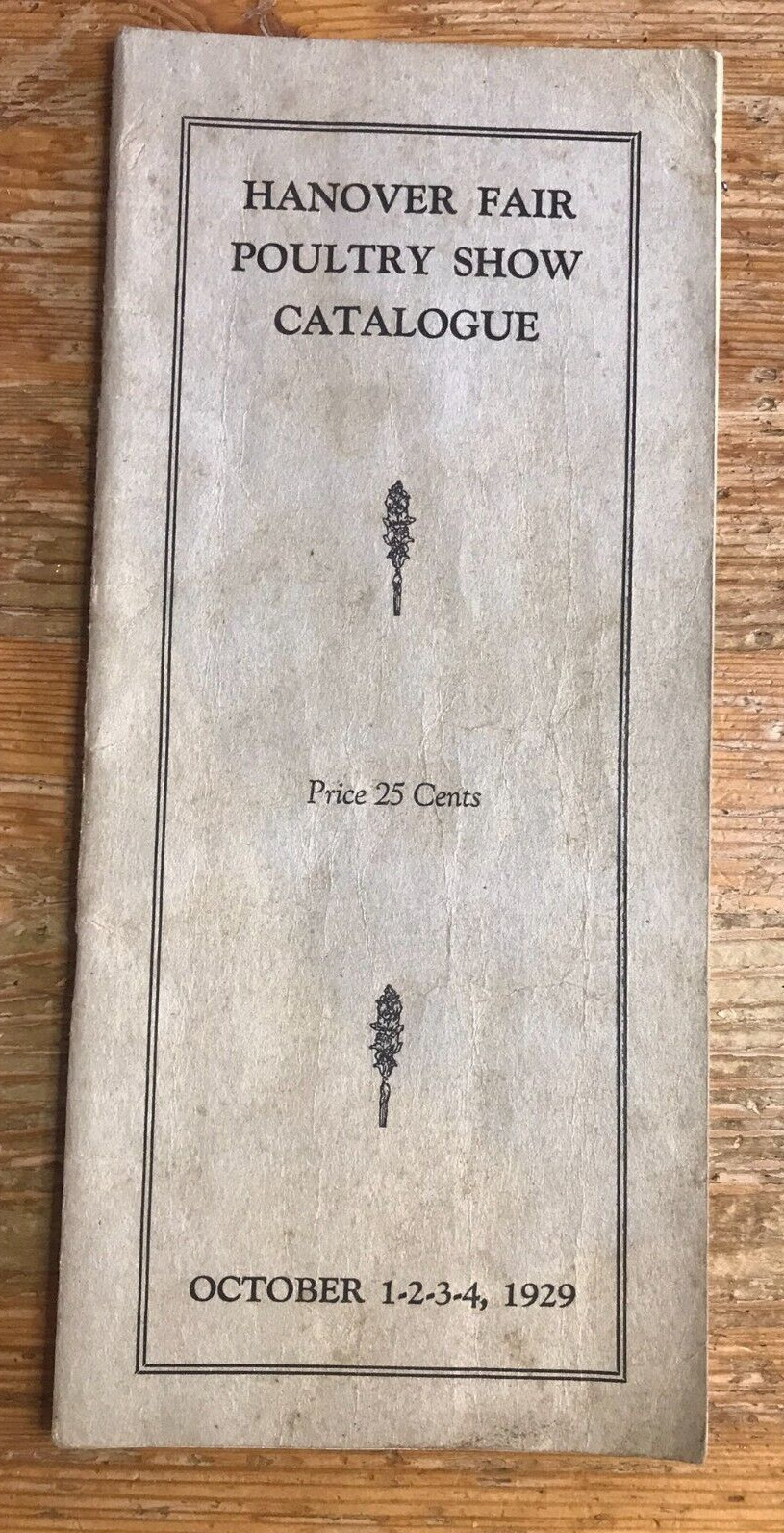 1929 Hanover Fair Poultry Show Catalogue VTG Pamphlet Chickens PA Farming Farm
