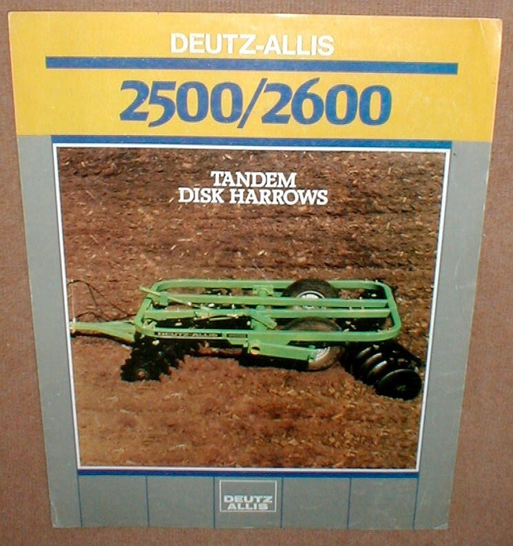Deutz-Allis 2500/2600 Tandem Disk Harrows Dealer Full Color 4 Page Brochure