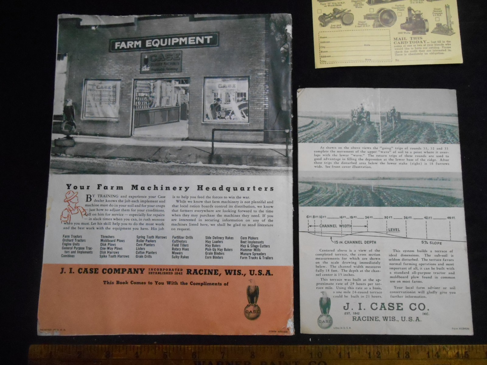 VINTAGE LOT J.I. CASE CO. BOOKLETS, PAMPHLETS, FARMING, PLOWS, TRACTORS, ENGINES