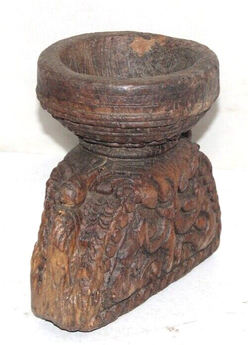 Antique Wooden Agricultulal Seed Spreader Bijni Original Old Hand Carved