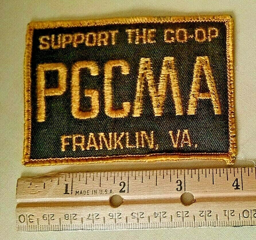 PGCMA PATCH FRANKLIN VA SUPPORT CO-OP PEANUT GROWERS COOPERATIVE BROWN USED.