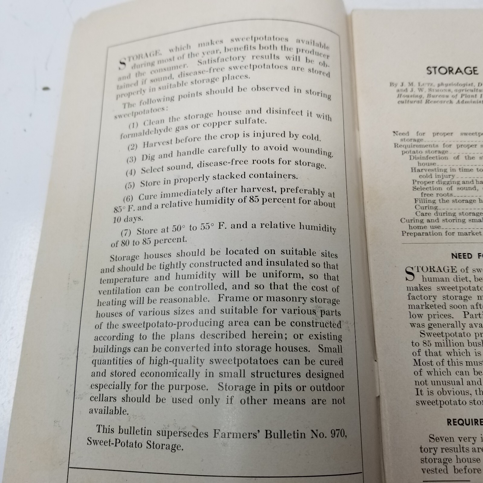 Storage of Sweet Potatoes 1948 Farmers&rsquo; Bulletin Booklet 1442 USDA Photos Charts