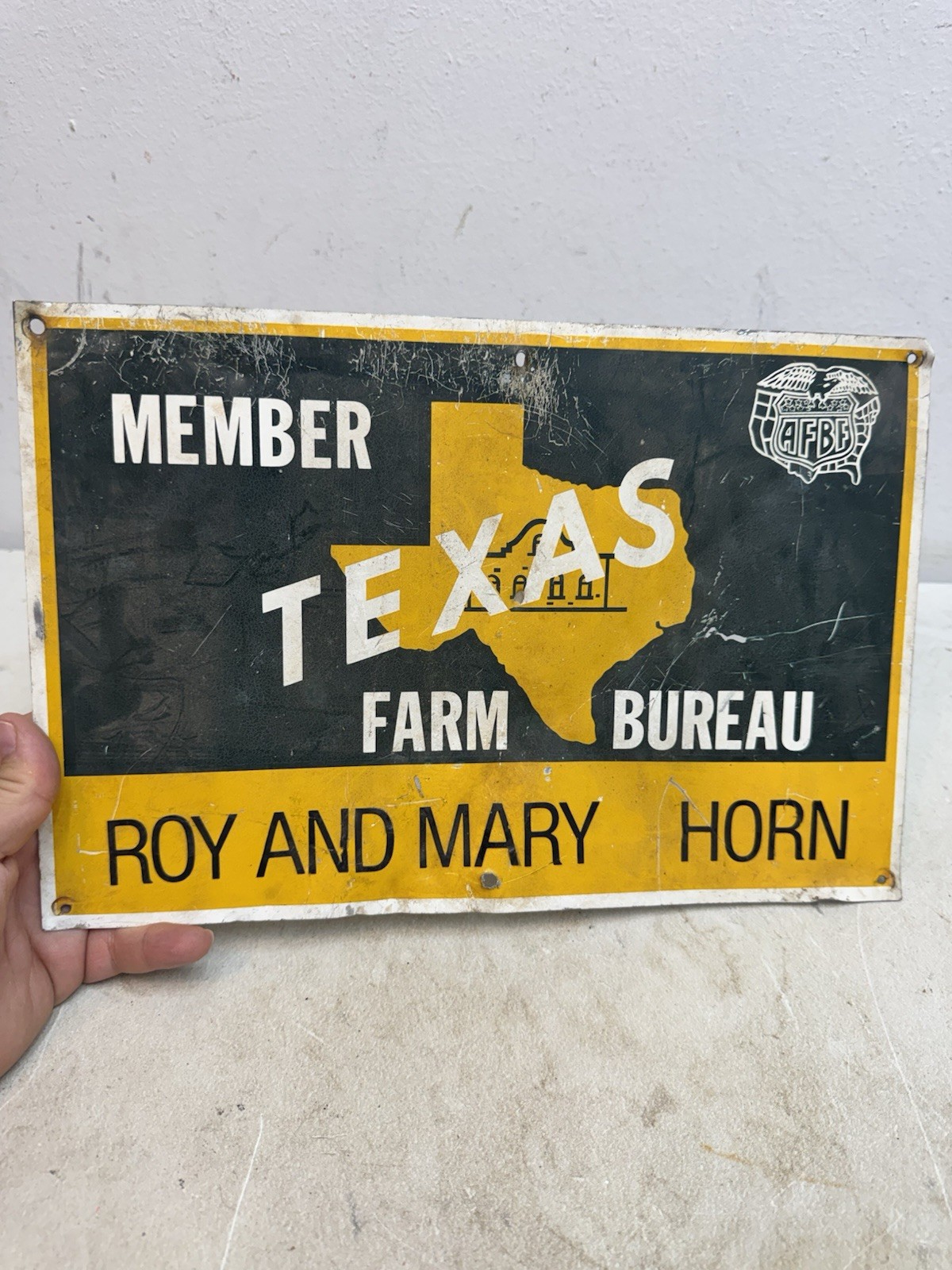Vintage Texas Farm Bureau AFBF Member Agricultural Sign