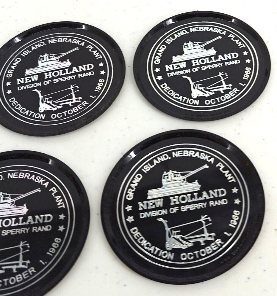 4 Sperry Rand New Holland Grand Island Neb Plant Coasters Oct 1966 Combine