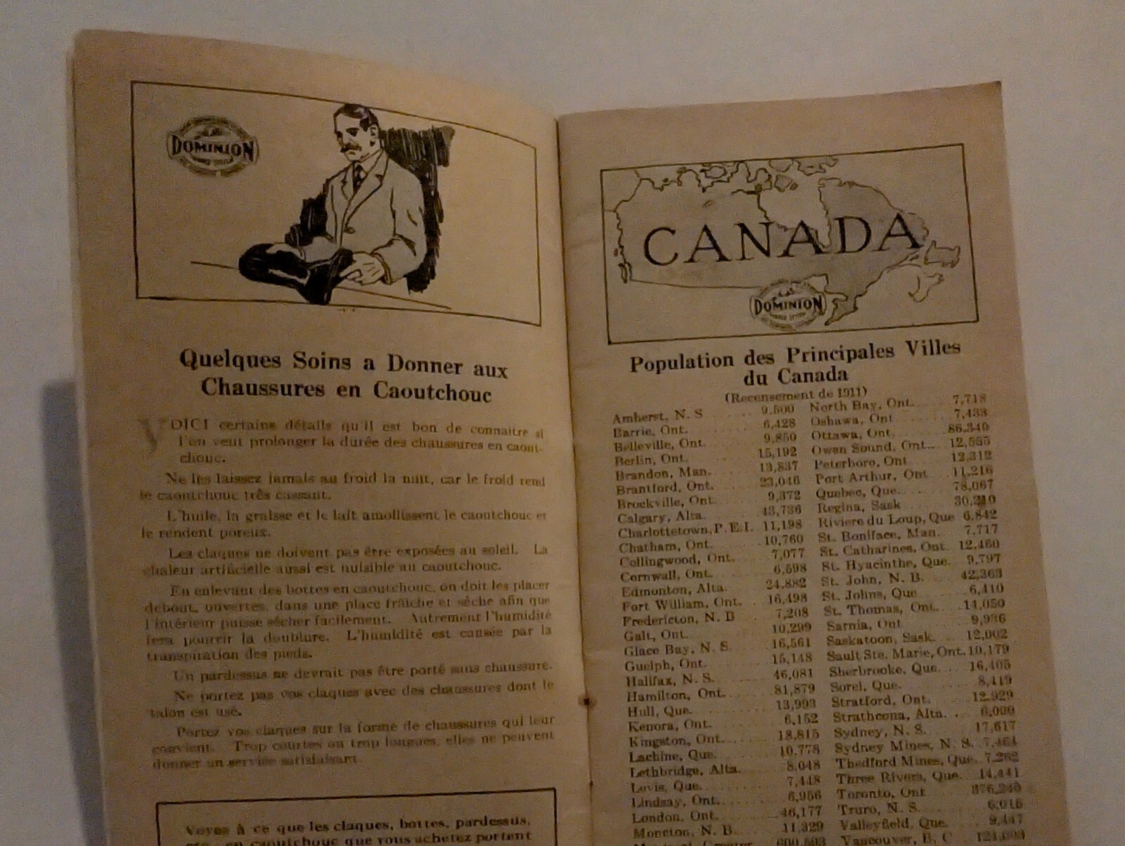 Vintage Foot Facts Dominion Rubber Systems French Language Canadian Canada
