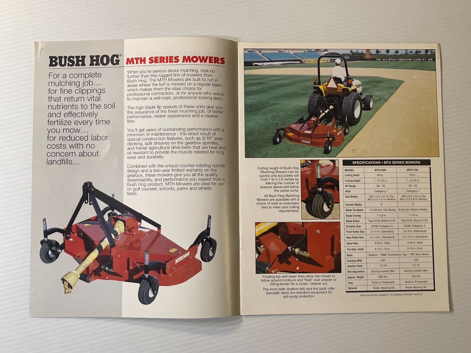 Vintage Original Bush Hog Mulching Mowers – Dealer Sales Brochure *1990s*