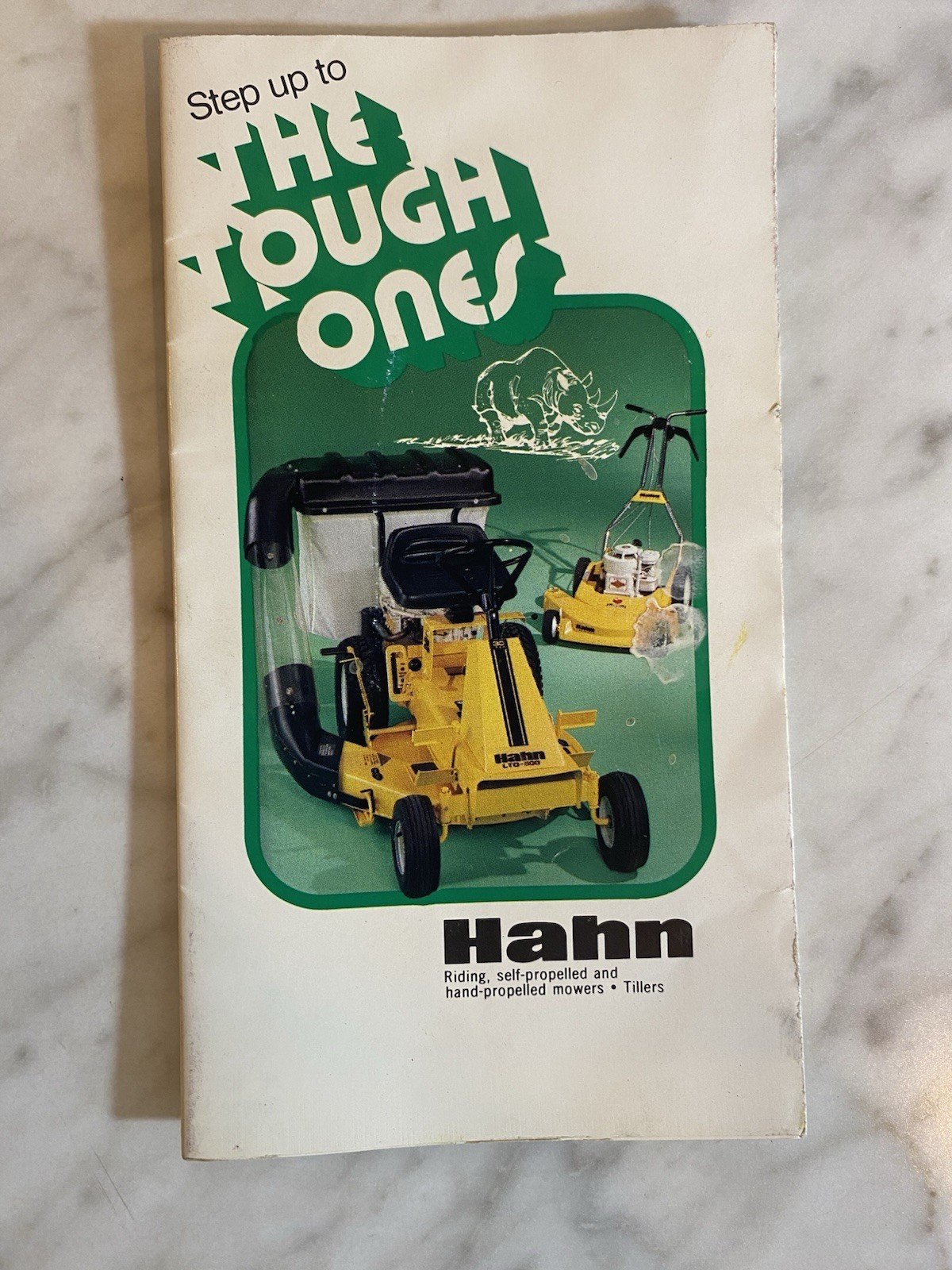 Vintage Hahn Lawn Mower & Tillers Advertising Brochure Yellow Green Agriculture