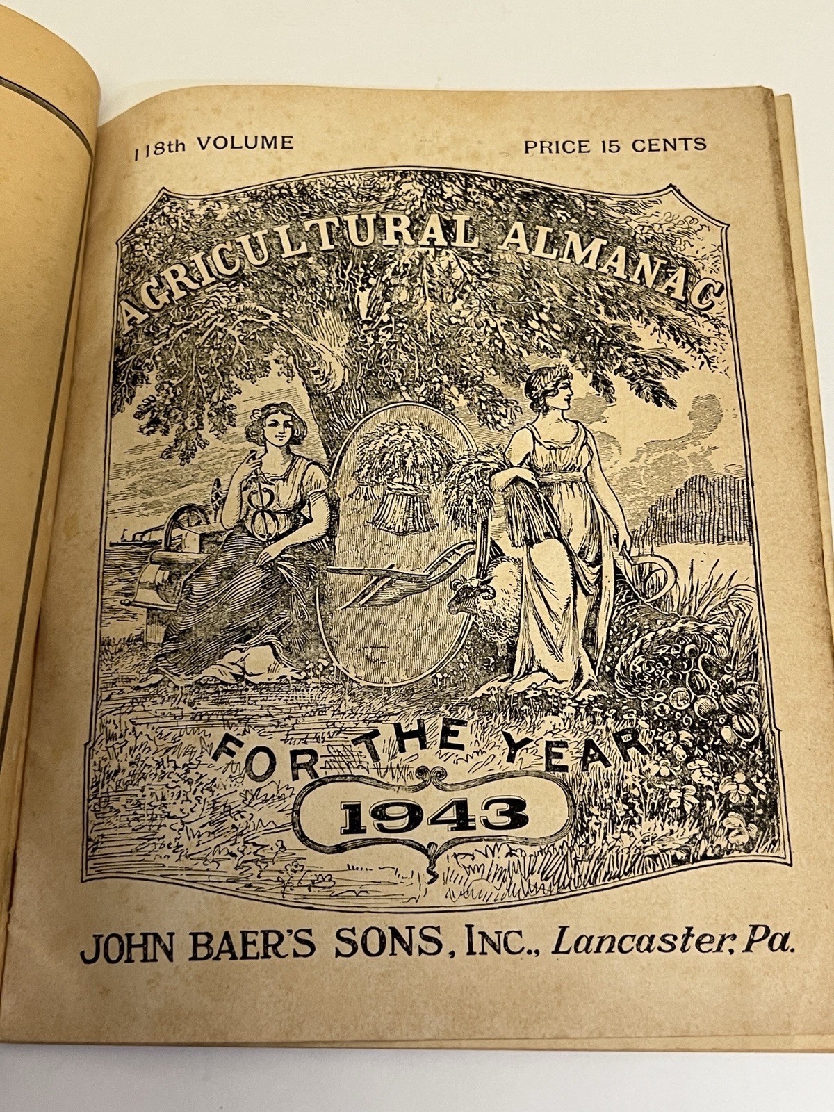 Agricultural Almanac Vol #118 1943 Lancaster, PA w/Air Raid Warden Cover