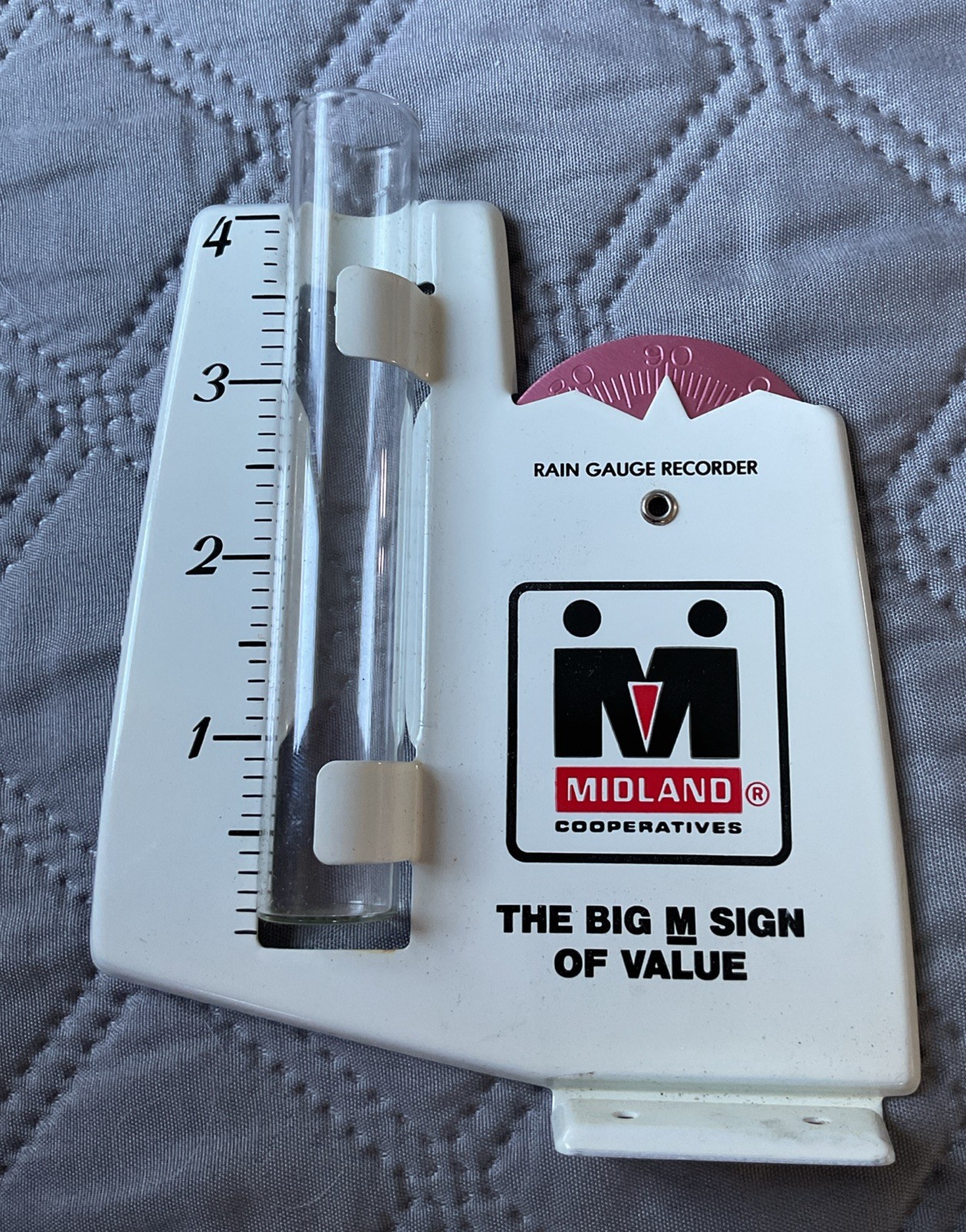 Metal Rain Guage Midland Cooperative Extra Margins Of Value Farm Grain Feed Seed