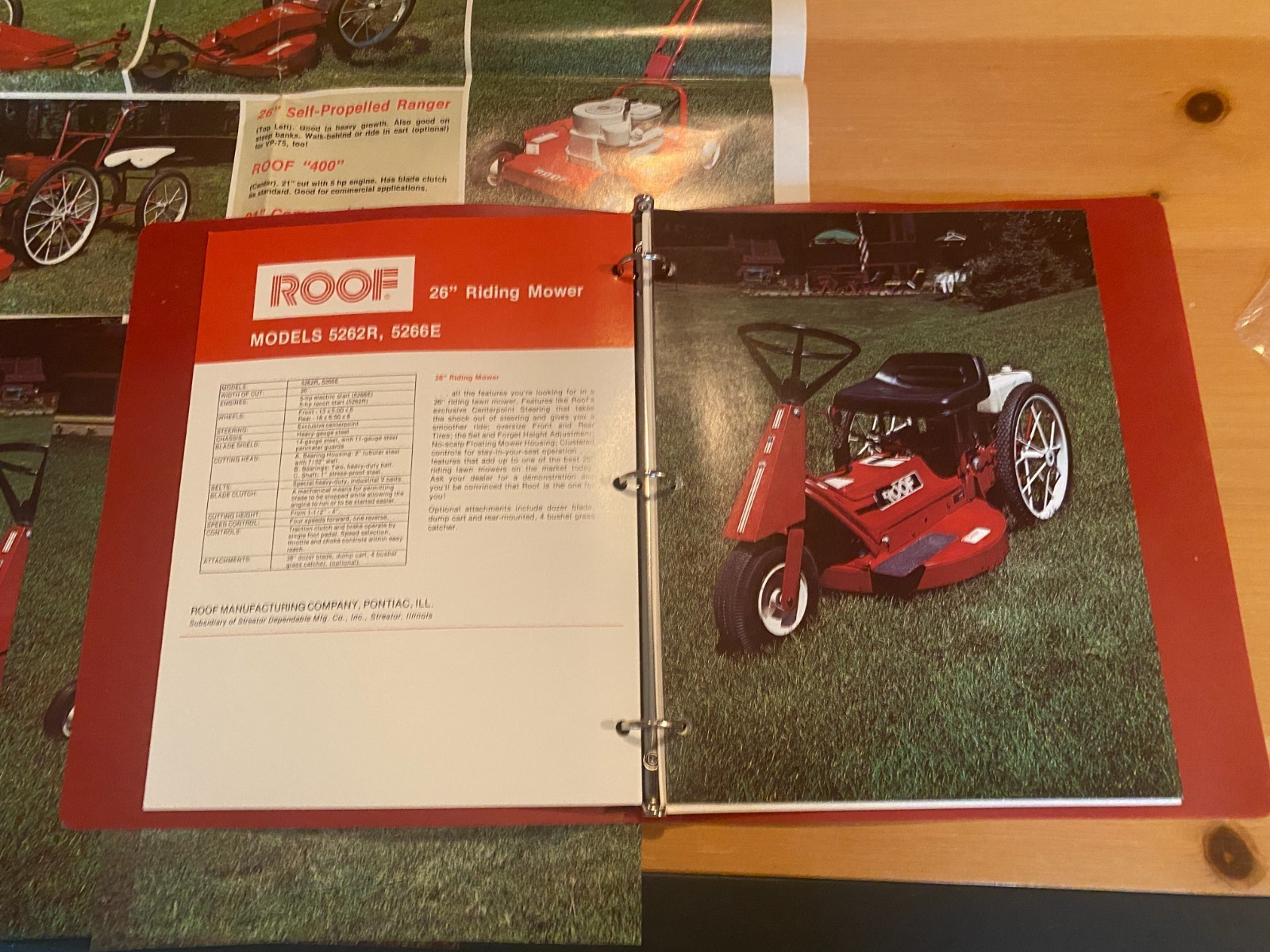 Roof Power Lawn Equipment Original Dealer Equipment Brochure Package FREE SHIP