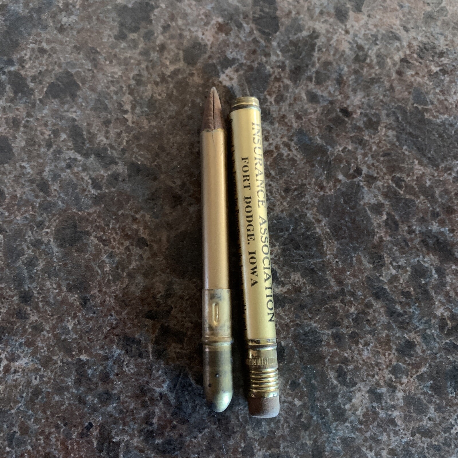 Vtg Hawkeye Mutual Hail Insurance Assn Bullet Pencil Fort Dodge IA