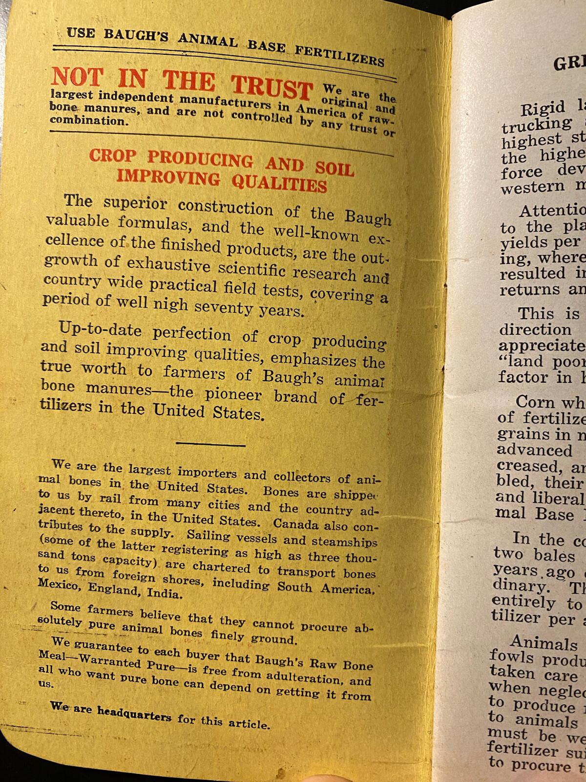 1922 The Baugh & Sons Company Baltimore Maryland Notepad Manure Fertilizer