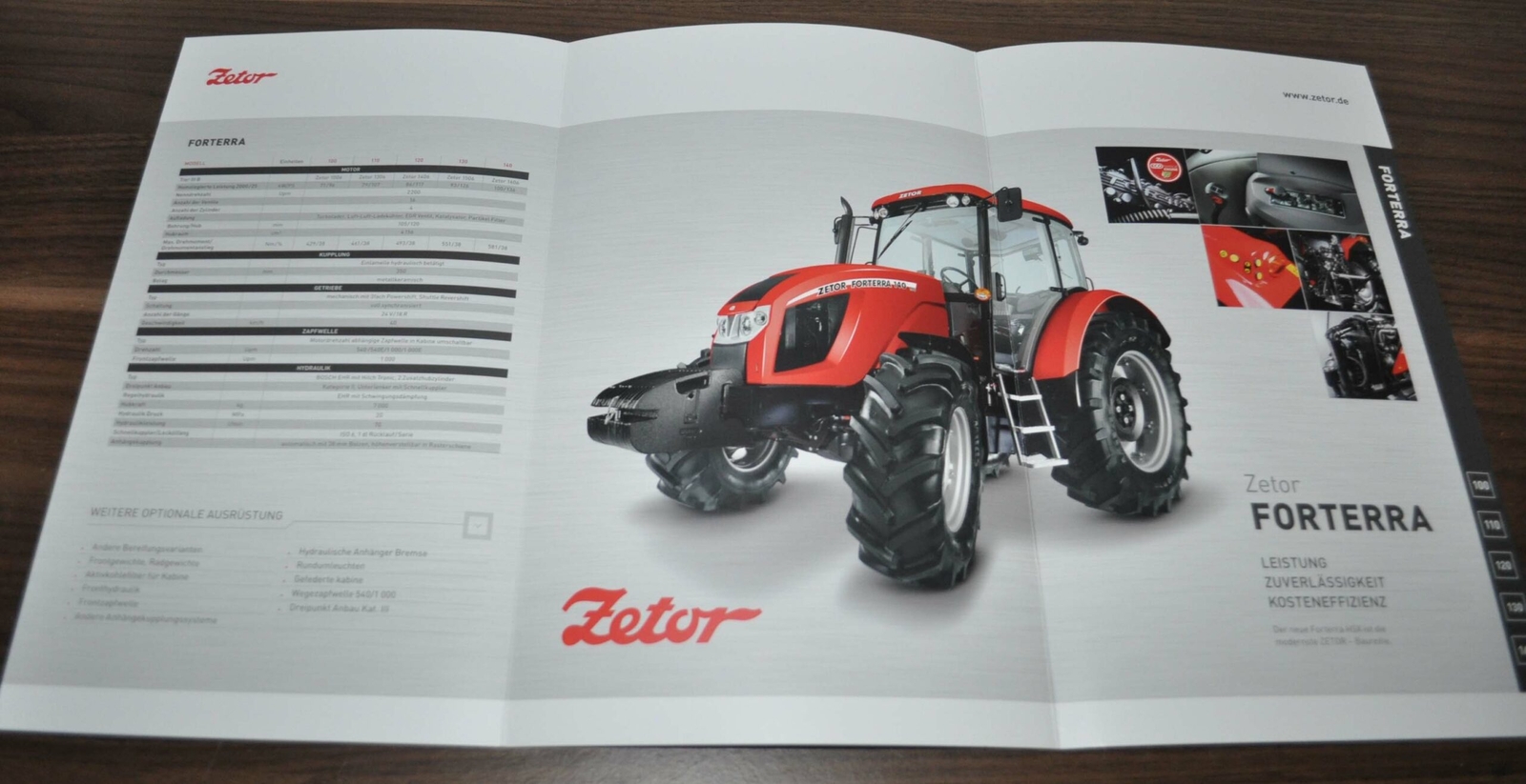 Zetor Forterra Tractor Specification Brochure Prospekt