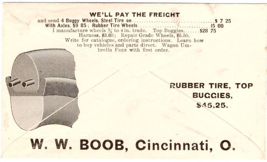 1890&rsquo;s Wm. W. Boob, Mfg of Wheels, Gears, Buggies/Flyers, Add Sheets, Catalog 17