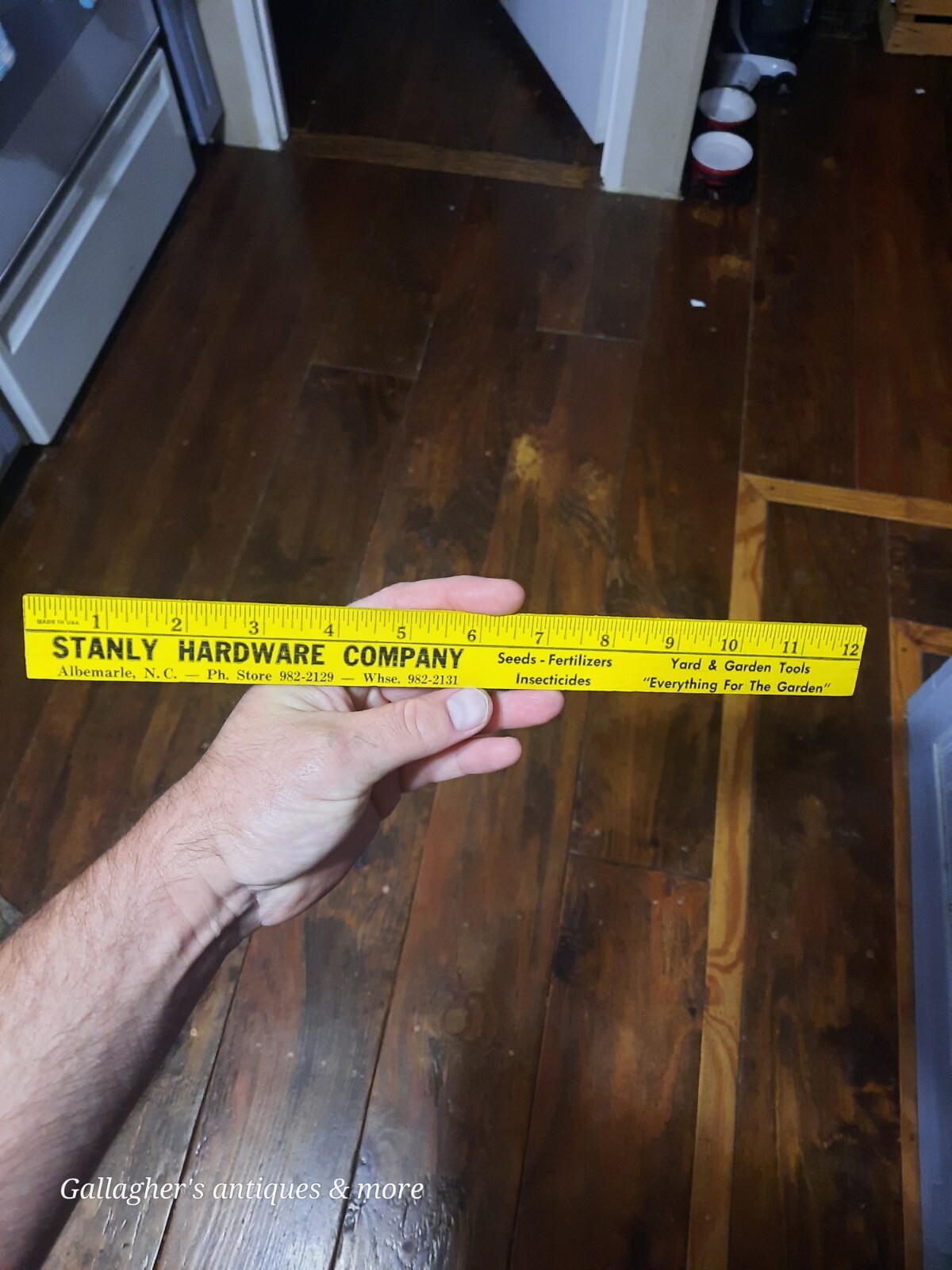 VINTAGE Rare Albemarle NC Stanley Hardware company ADVERTISING RULER Plant