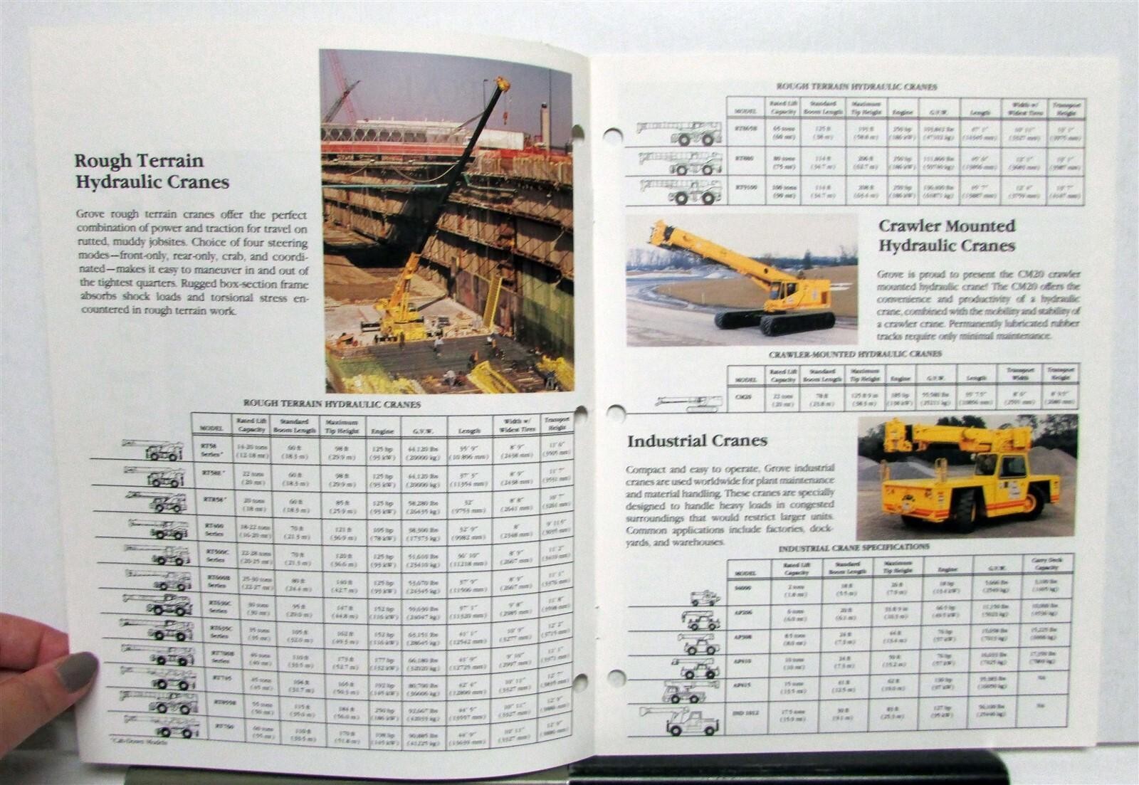 1994 Grove Crane Full Line Model Numbers Specification Construction Brochure