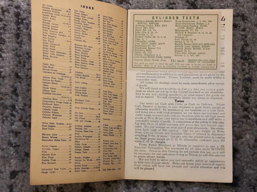 Vintage Hudson Machinery Supply Catalog Decatur Illinois Thresher Supplies 1942