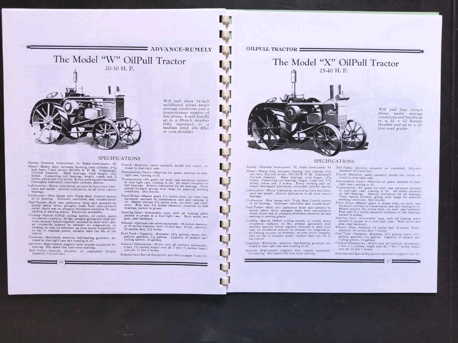 Rumley Oil Pull Tractor Dealer Brochure Owners Manual Print Advertising Reprint