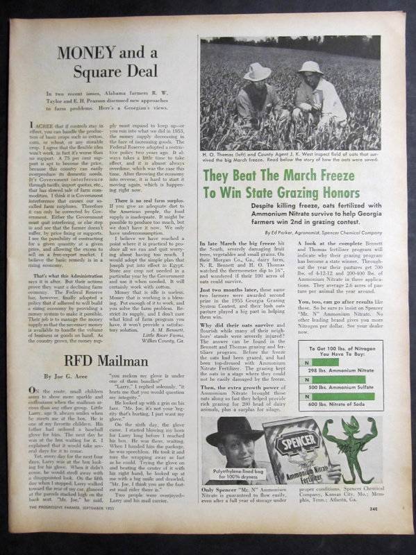 Original 1955 Spencer Ad Photo Endorsed by H O Thomas of Morgan County Georgia