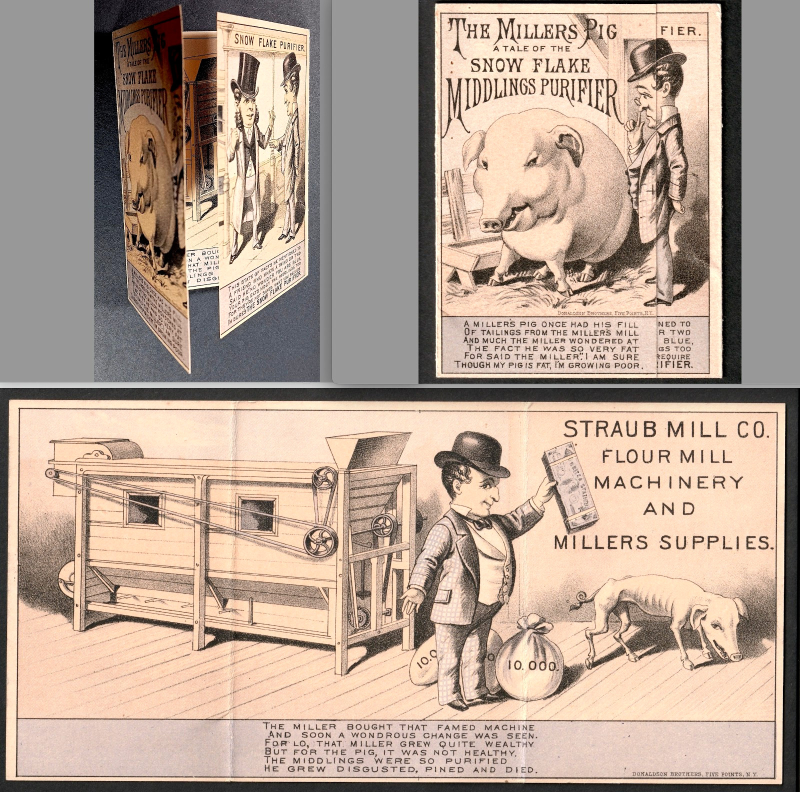 Millers Pig Farm Snow Flake Flour Mill Machine Novelty Trade Card Card SR.f.sF