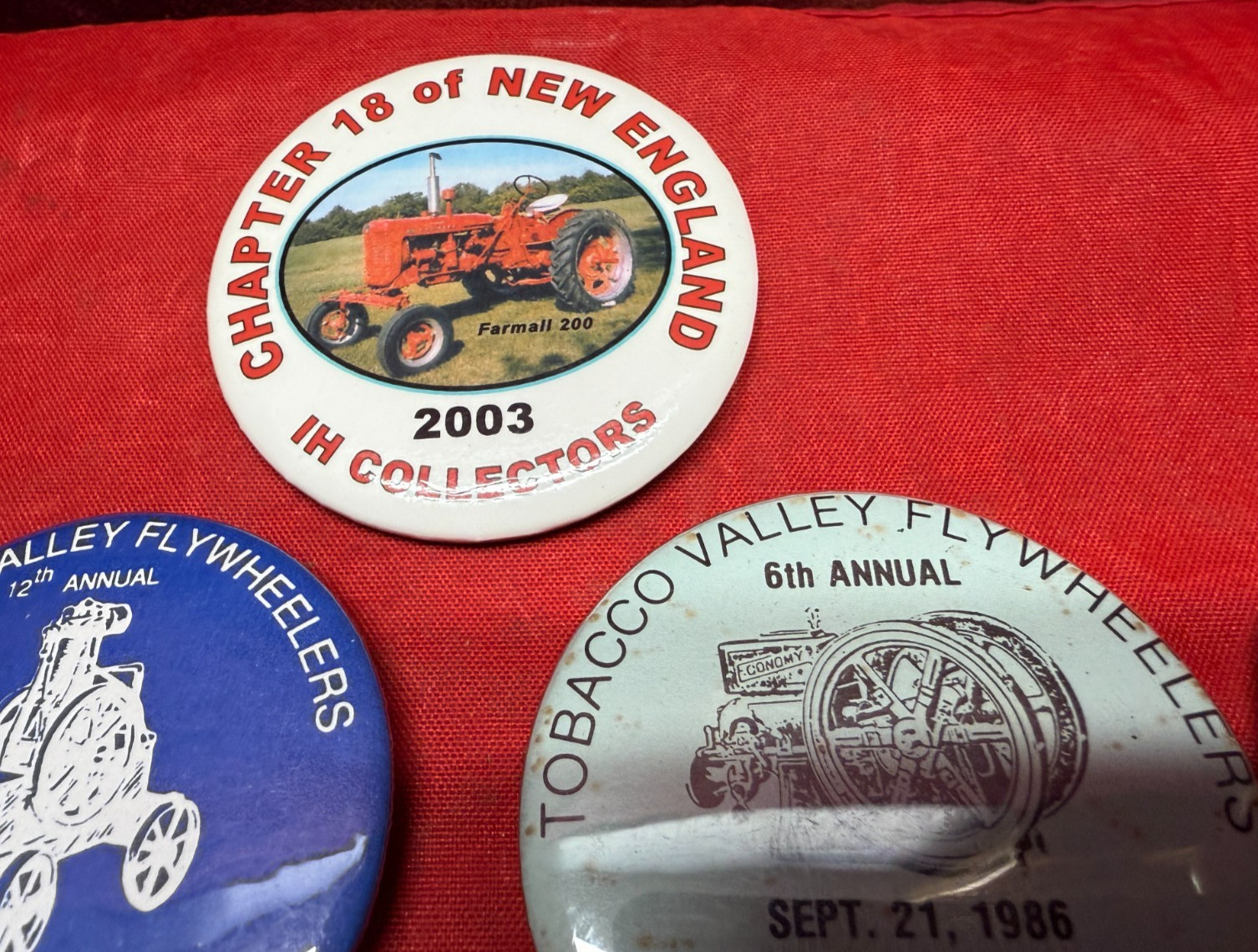 20 Vintage Tobacco Valley Flywheelers Gas, Steam & Machinery Meet Pinback Button