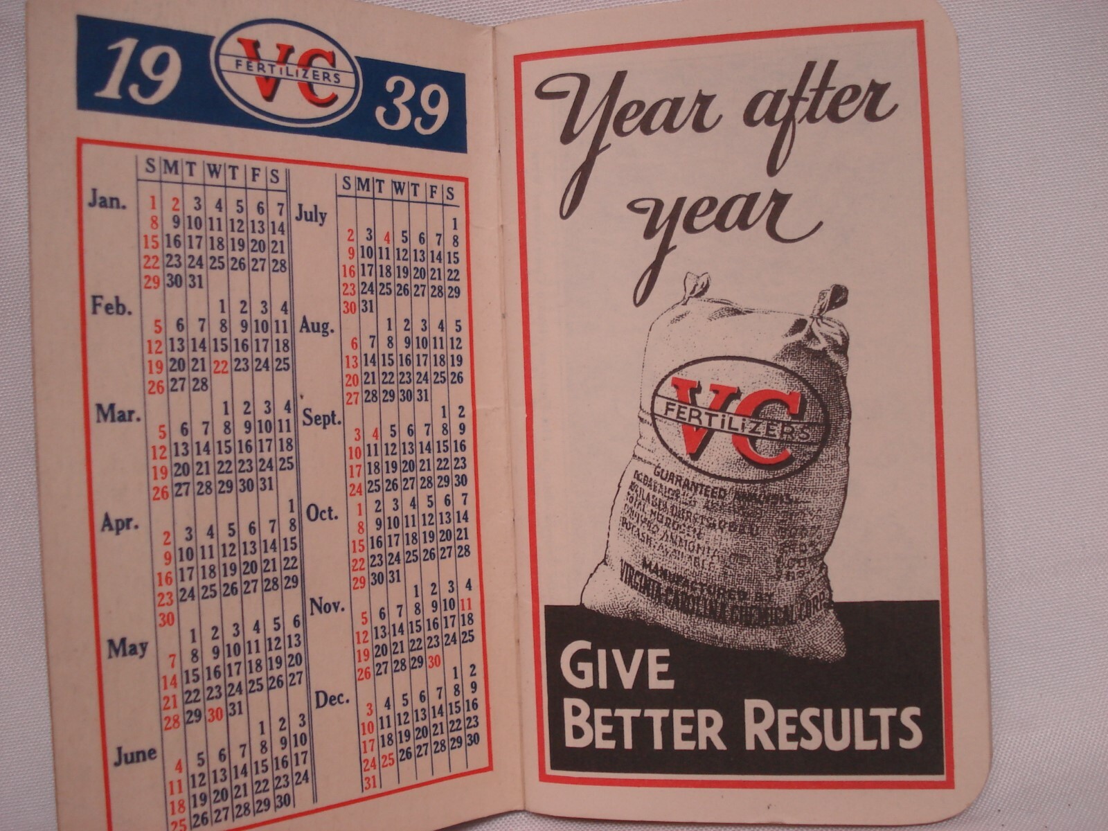 1938 V C FERTILIZER VIRGINIA CHEMICAL BROCHURE BOOKLET STORIES NOTES