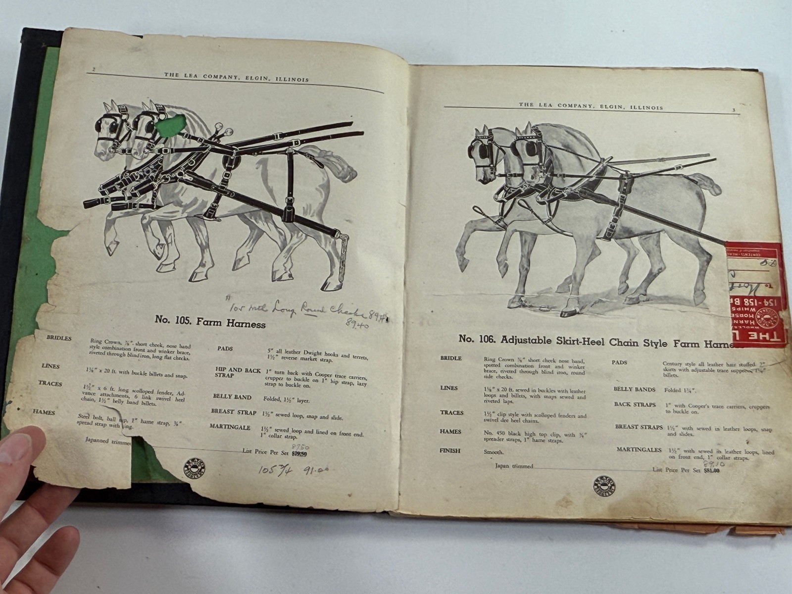 RARE 1890 Lea Co Horse Harness & Implement Catalog Book Saddles Elgin Illinois