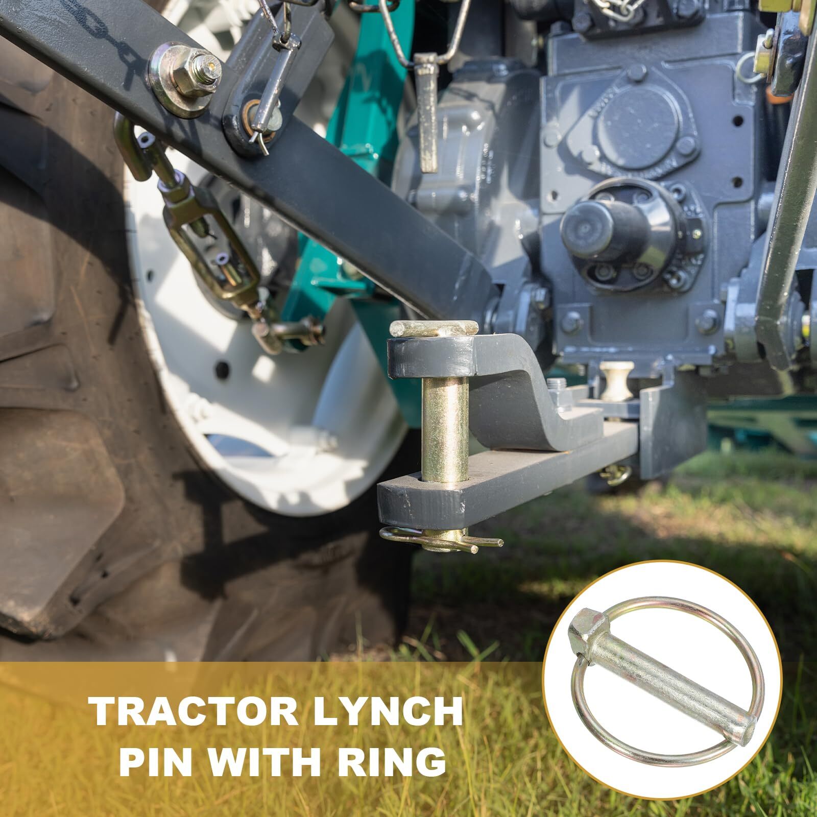 M10x50 mm Tractor Lynch Pin with Ring 10 Pcs Heavy Duty Assortment Kit Lock P…