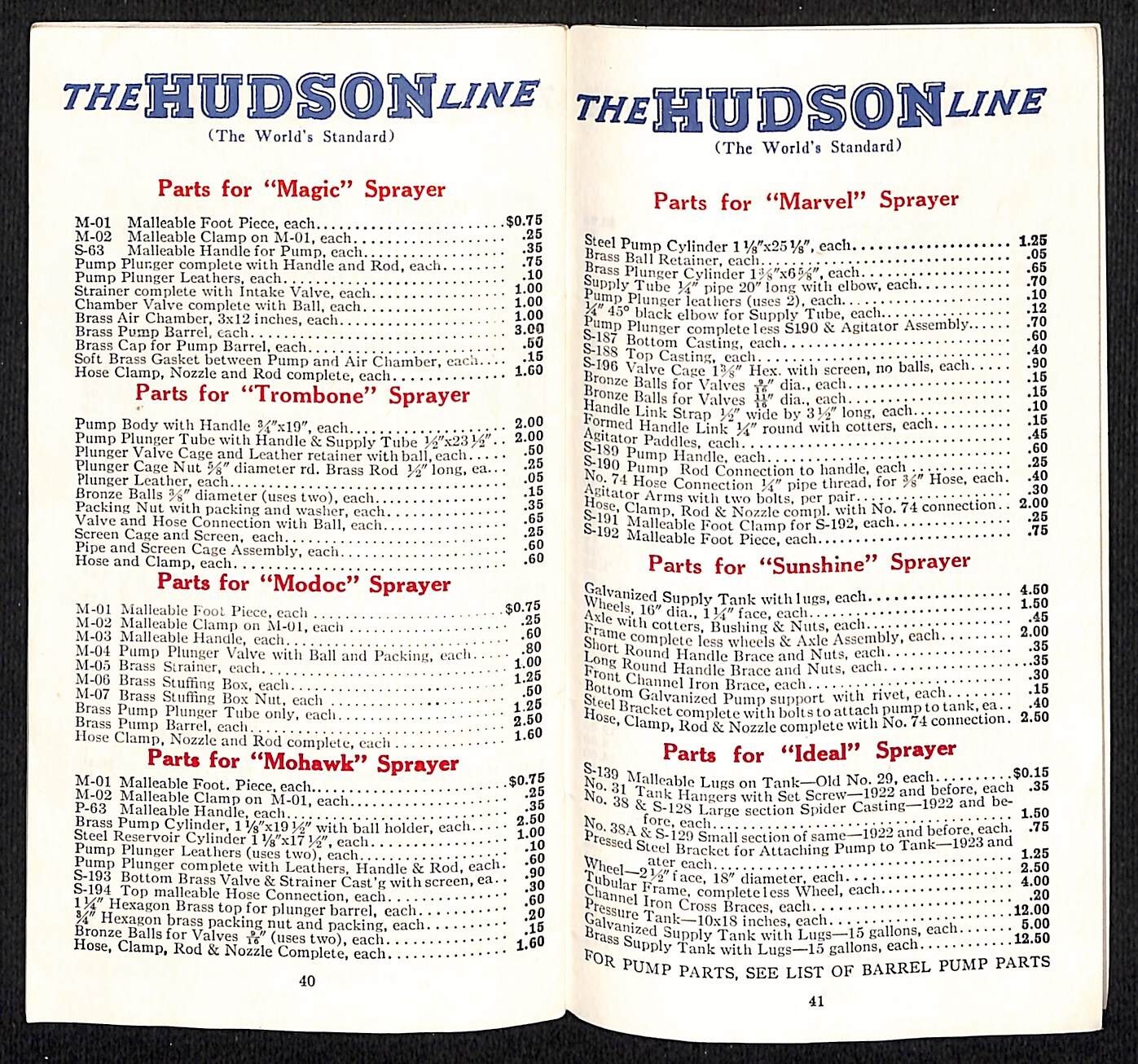 Hudson Sprayers Catalog Booklet 1926 44pp Illustrations Prices Part Nos. Scarce