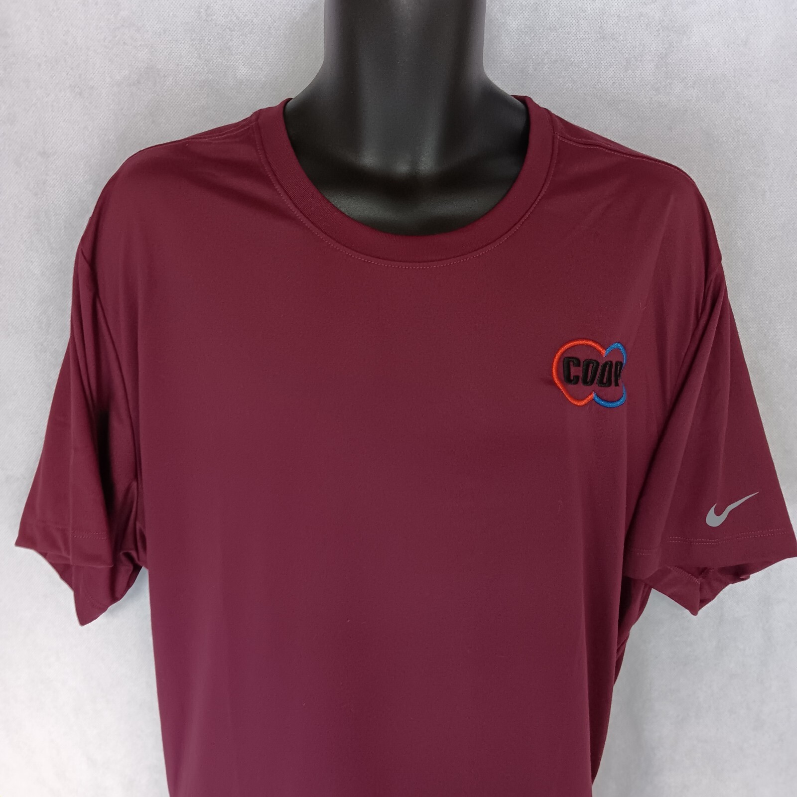 Nike Dri-Fit T-Shirt XL Burgundy CooP Gas Ag Famr Logo Embroidered on Chest