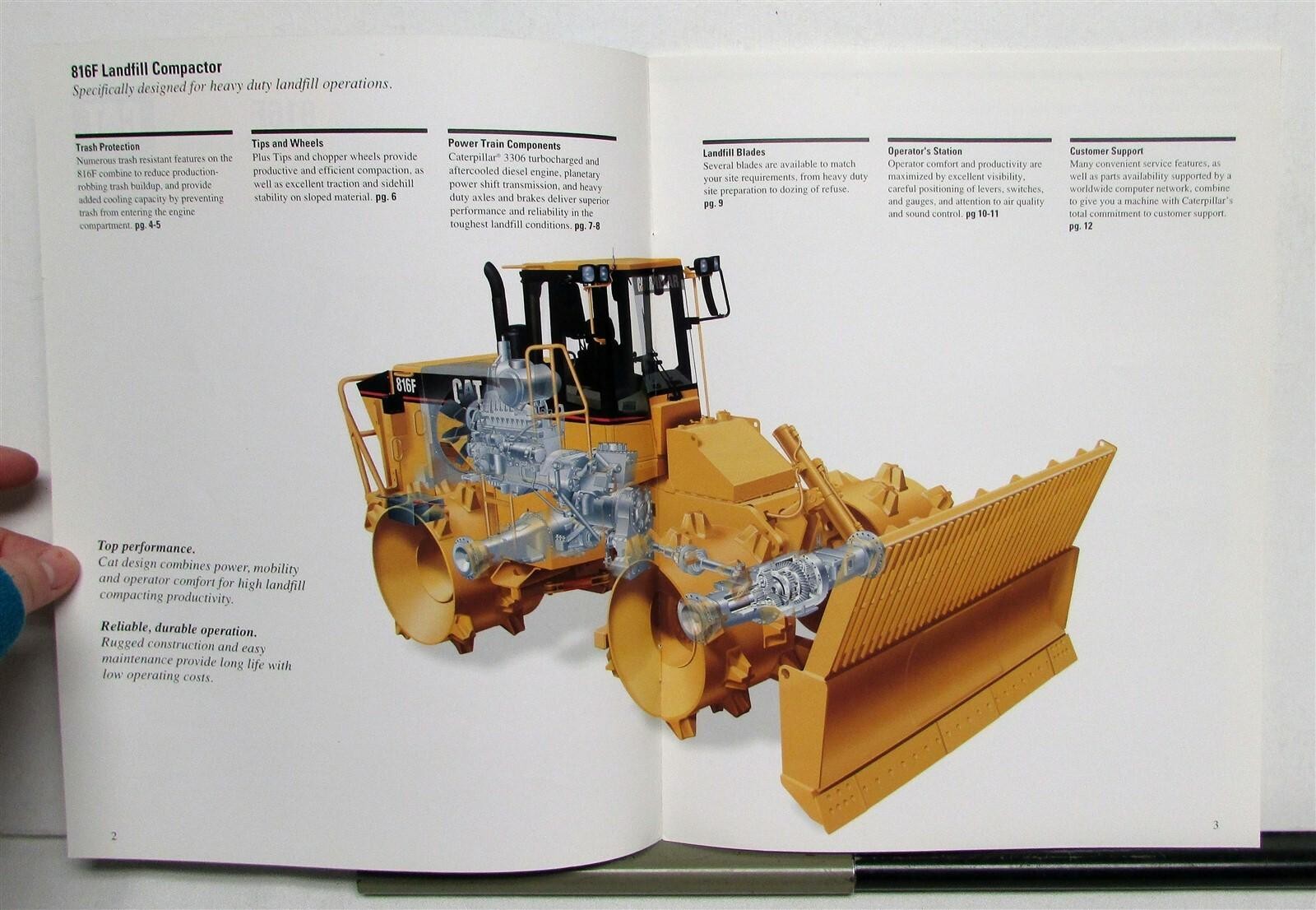 1996 Caterpillar 816F Landfill Compactor Specs Construction Sales Brochure
