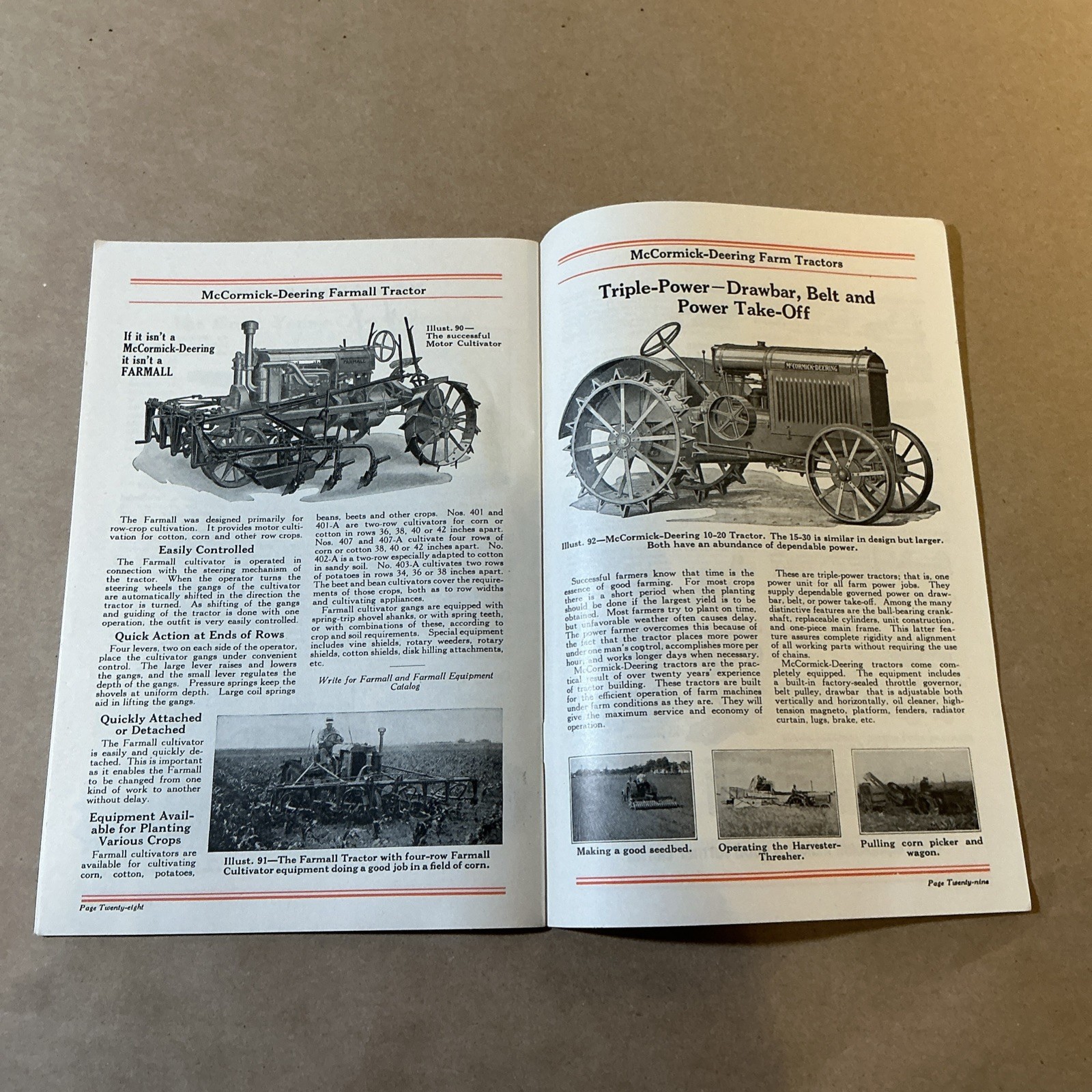 Vintage Original McCormick Cultivators Brochure As Is INV-P0931
