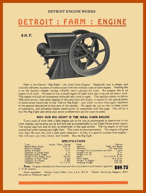 Detroit Engine Works Gas Engine NEW METAL SIGN: 12×16&Prime; & Free Ship