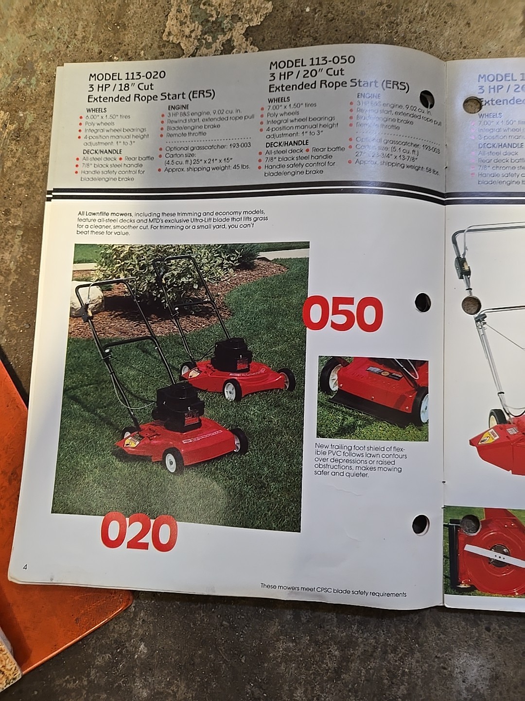 1983 MTD Lawnflite Power Mowers Brochure Catalog Point Of Sale