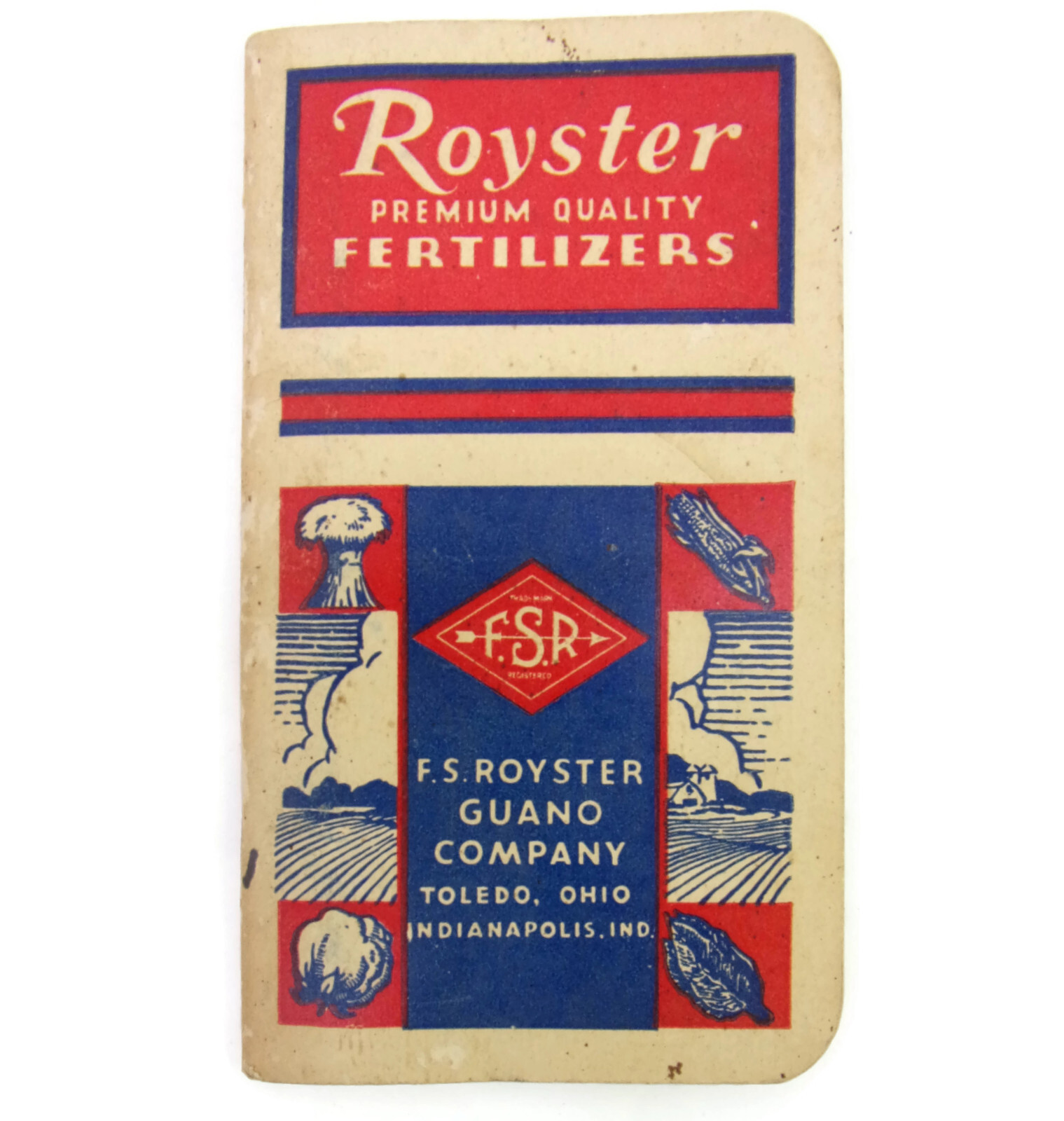1940-41 Royster Fertilizers Advertising Unmarked Pocket Book TOLEDO INDIANAPOLIS