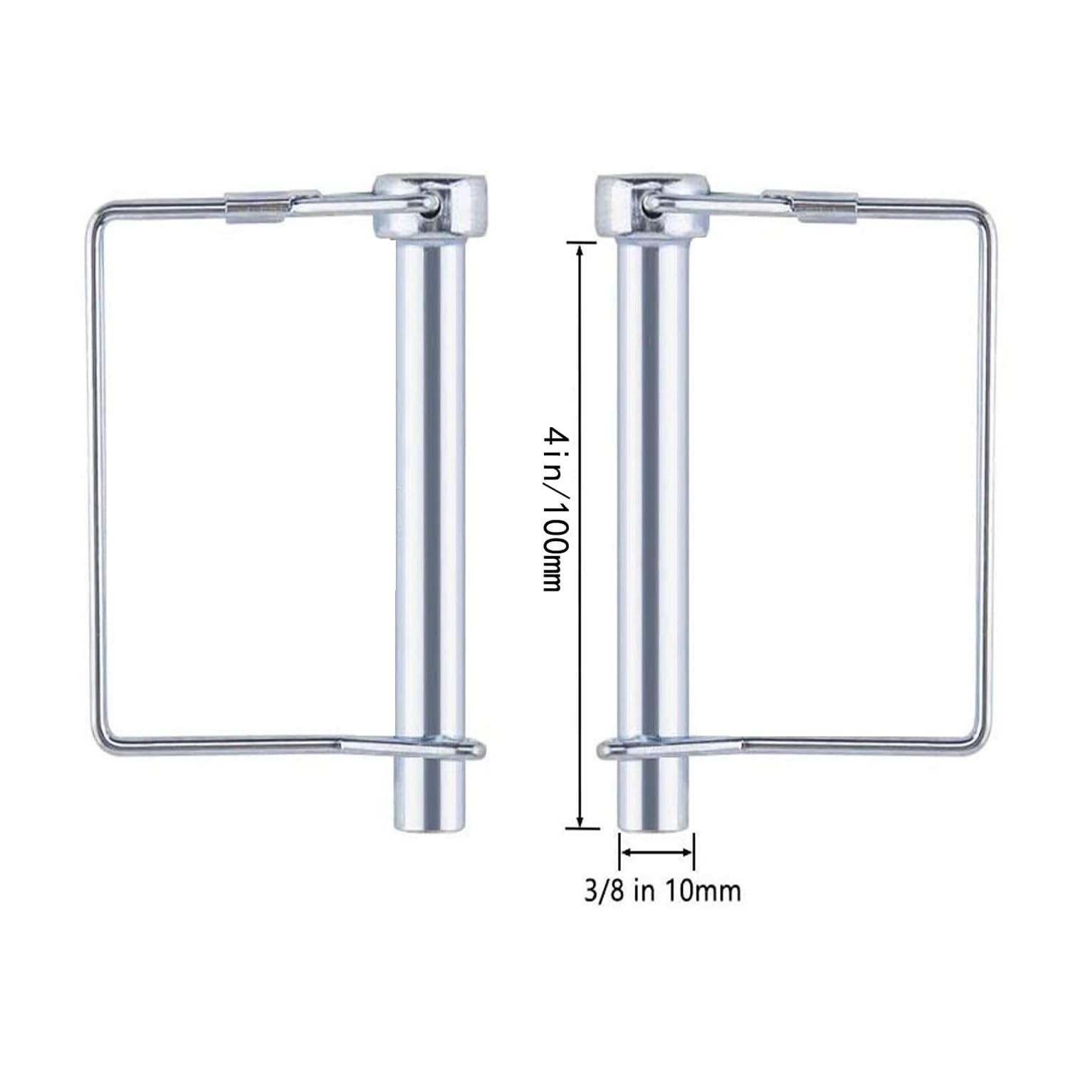 4 Pack 3/8&Prime; X 4&Prime; Heavy Duty Trailer Coupler Pins with Anti-Loss Cable – Zinc Pla