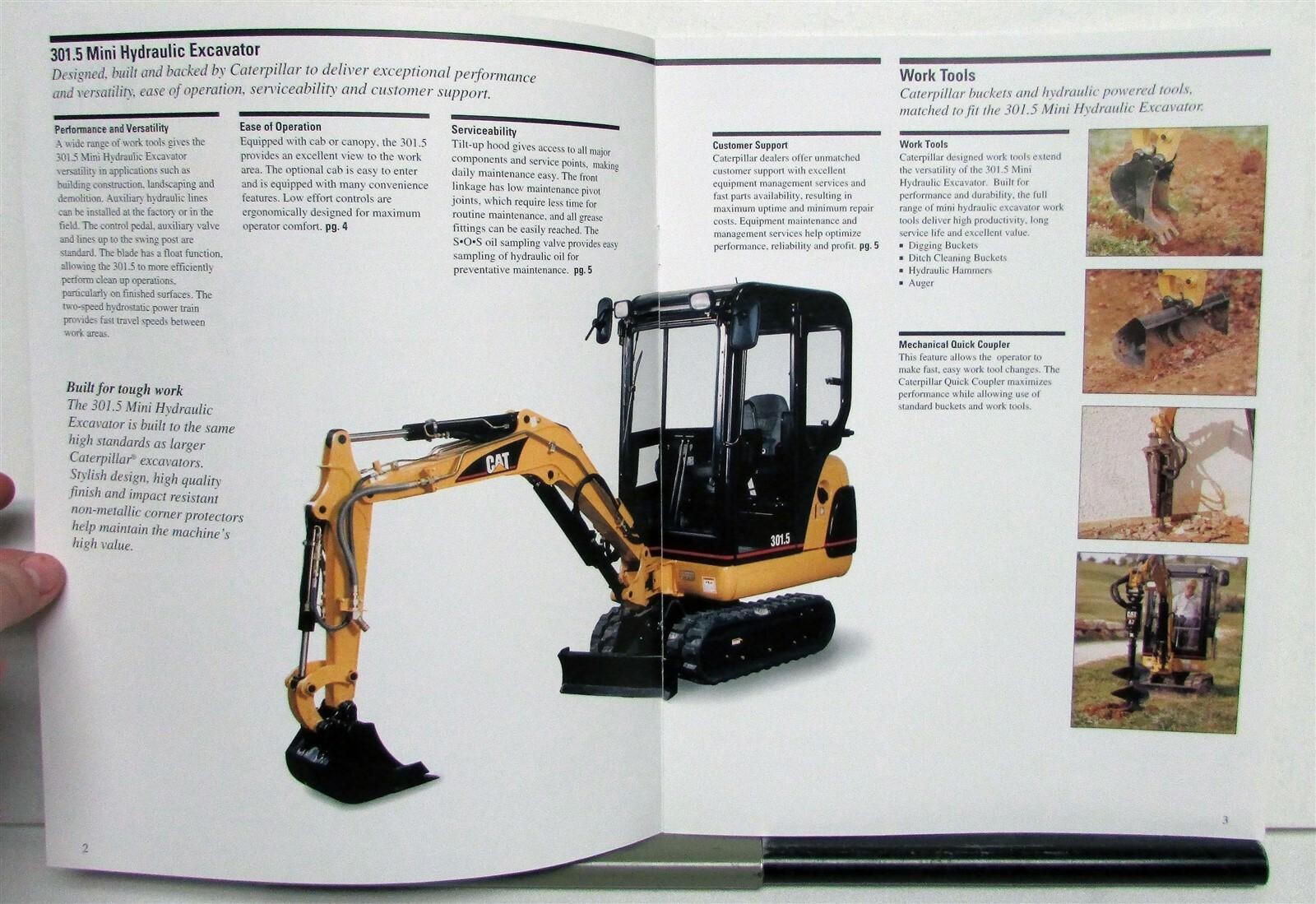 1990s Caterpillar 301.5 Mini Hydraulic Excavator Construction Sales Brochure