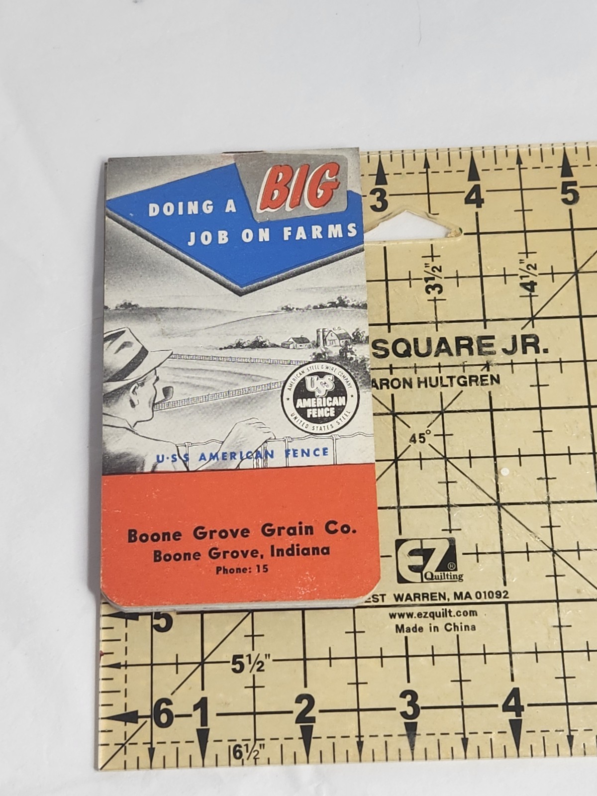 Vintage 1947/48 USS American Fence Notepad Patriotic Boone Grove, In